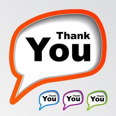 thanking labels templates modern speech bubbles shapes