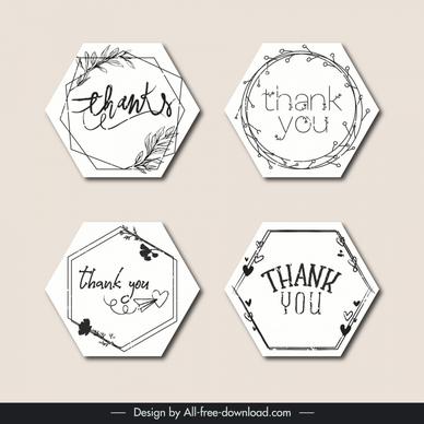 thank you stamp templates collection geometric shapes