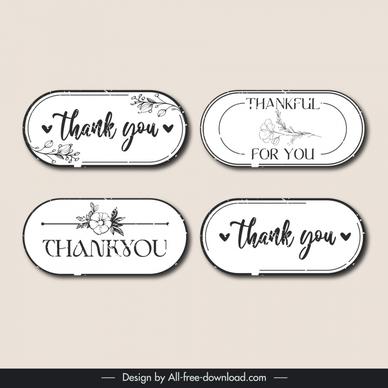 thank you stamp templates elegant classical flowers decor