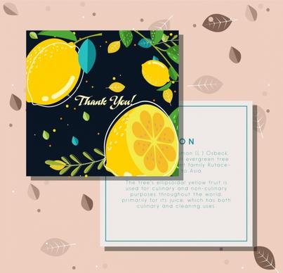 thanking postcard lemon fruits decoration