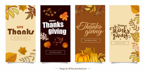 happy thanksgiving card templates elegant classical plants elements