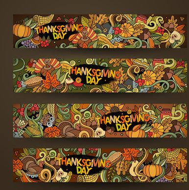 thanksgiving autumn banner hand drawn vector