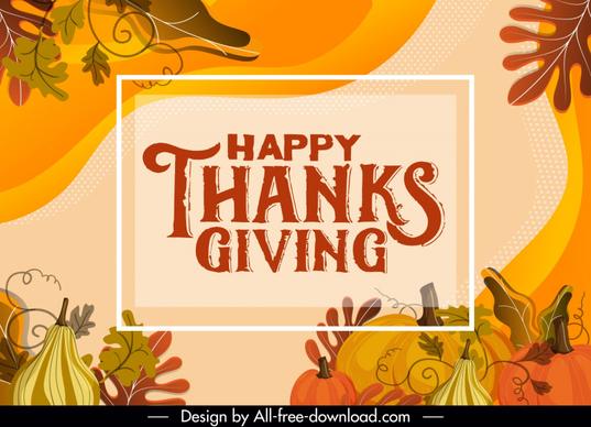 thanksgiving background template handdrawn classic pumpkin 