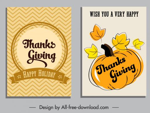 happy thanksgiving card templates simple retro ribbon pumpkin decor