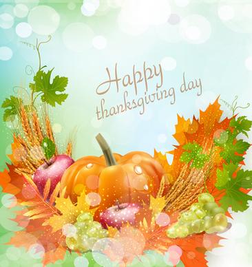 happy thanksgiving day harvest background vector