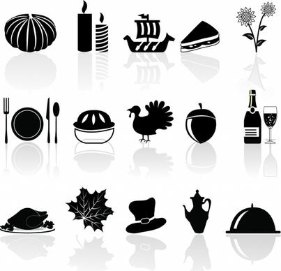 Thanksgiving icons set