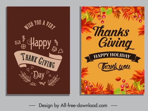 happy thanksgiving poster templates dark colored leaves ribbon decor