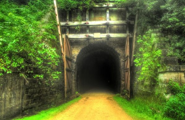 the 2nd tunnel on the elroy sparta state trail wisconsin
