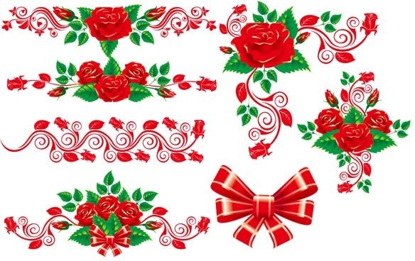 the beautiful rose lace vector