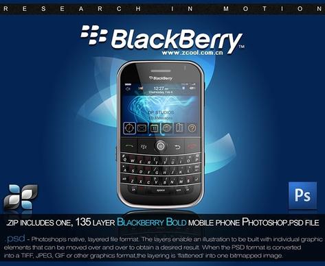 the blackberry handsets psd layered