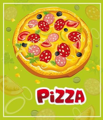 the cartoon pizza01vector