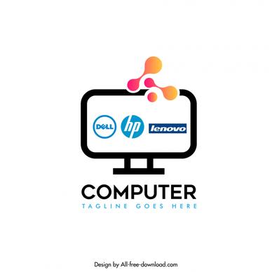 the computer shop logo flat contrast screen 