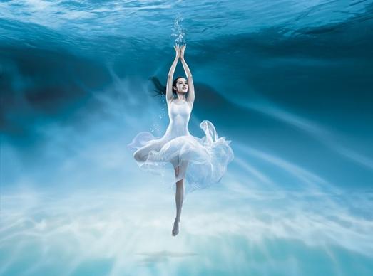 the dance under seawater beautiful psd layered