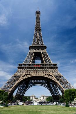 the eiffel tower from the champs de mars