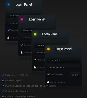 the exquisite login box psd layered