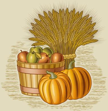 the harvest season cartoon vector