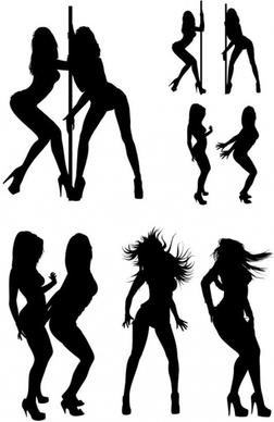 the hot beauties silhouette psd layered