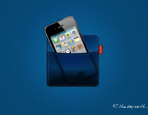 the iphone 4s denim fabric pocket effect psd layered