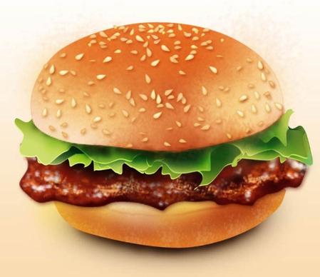 the lifelike realism hamburger psd layered