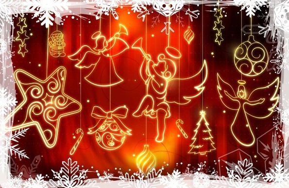 the luminous christmas ornaments psd layered