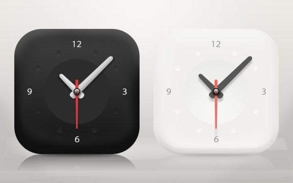 the minimalist clock icon psd layered