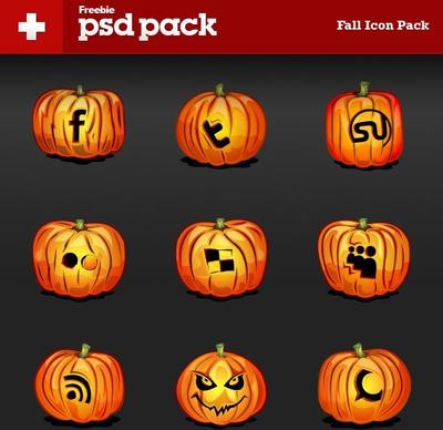 the pumpkin icon psd layered