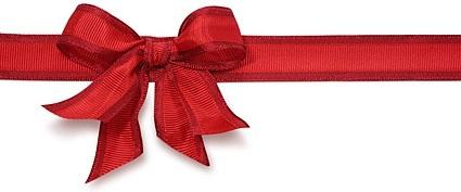 the red ribbon bow stock photo