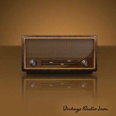 the retro radio psd layered icon
