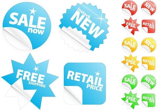 the sale of stickers feel clean vector