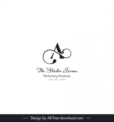 the studio aroma logo template stylized text black white design 