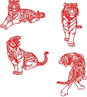 the tiger paper cutting psd