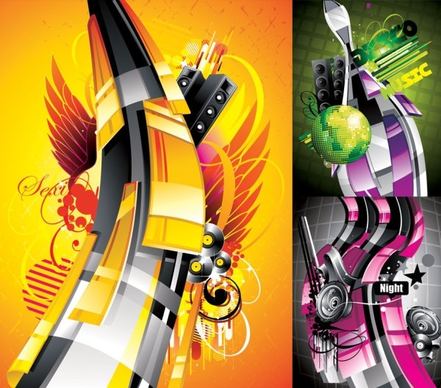 the trend of music posters pattern vector