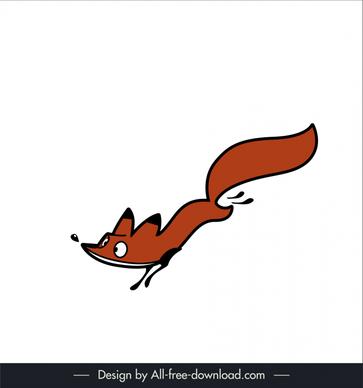 the wild fox in mr bean cartoon character icon dynamic handdrawn outline 