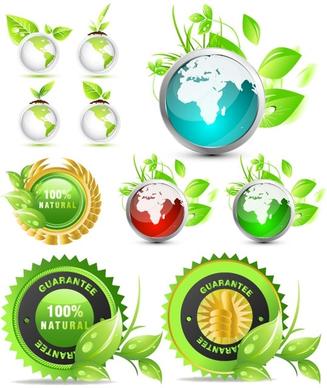 theme of environmental protection green icon vector