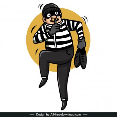 thief prisoner icon dynamic cartoon sketch