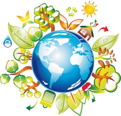 think green earth design elements vector