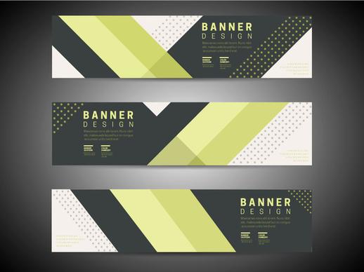 three abstract background banners design in modern style