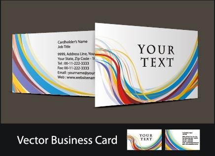 business card templates colorful abstract curves motion decor