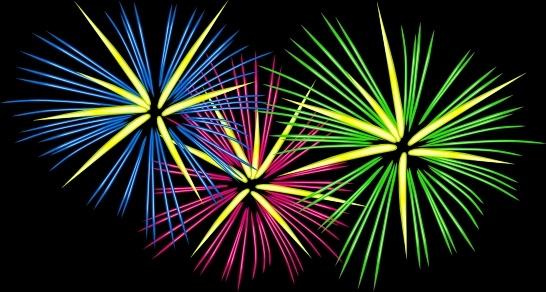 Three Colour Fireworks clip art