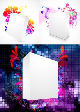three dimensional box flower background 2 vector