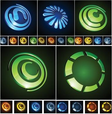 threedimensional circular vector graphics icon