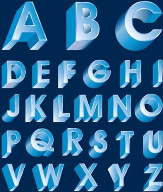 threedimensional letters design series 07 vector