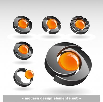 logotype templates shiny modern 3d circles decor