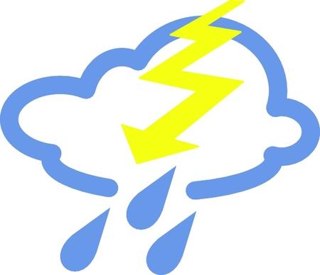 Thunder Storms Weather Symbol clip art