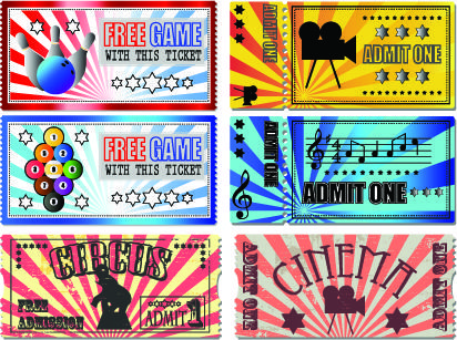 tickets to the movie theater design elements vector