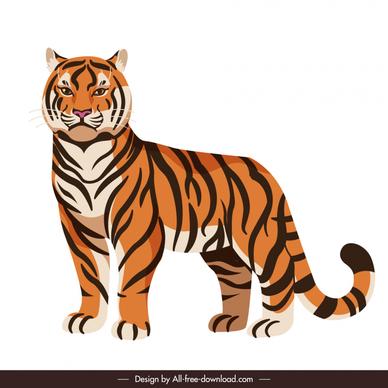 tiger animal icon flat classical cartoon sketch