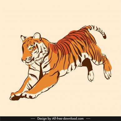 tiger icon motion sketch classic handdrawn