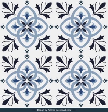 tile pattern floral sketch symmetric repeating decor
