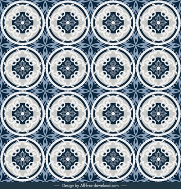 tile pattern template repeating symmetric circles decor