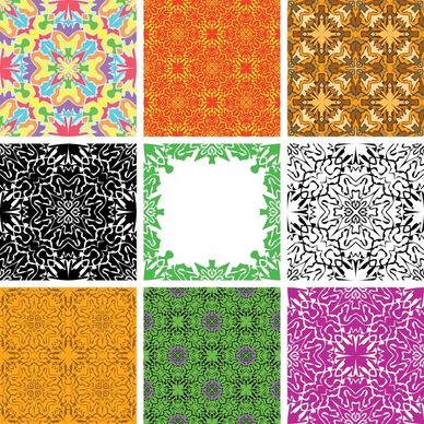 decorative pattern sets colored abstract symmetric design